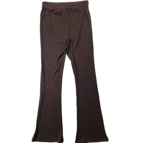 Babaton Aritzia Ribbed Casual Pull On Pants Women's Medium Brown Soft Stretch - Picture 2 of 5